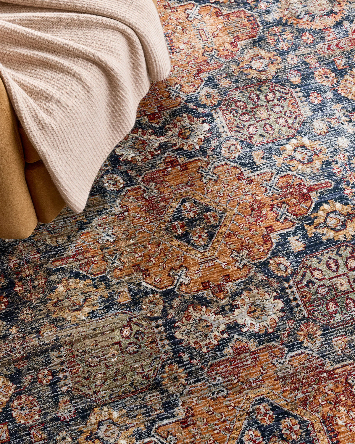 Thea Performance Rug - 5'3" x 7'10" / Rust/Navy