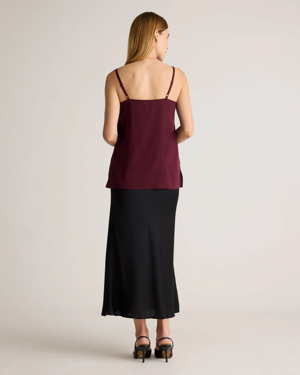 Washable Stretch Silk V-Neck Maternity Cami - XS / Moonstone Blue
