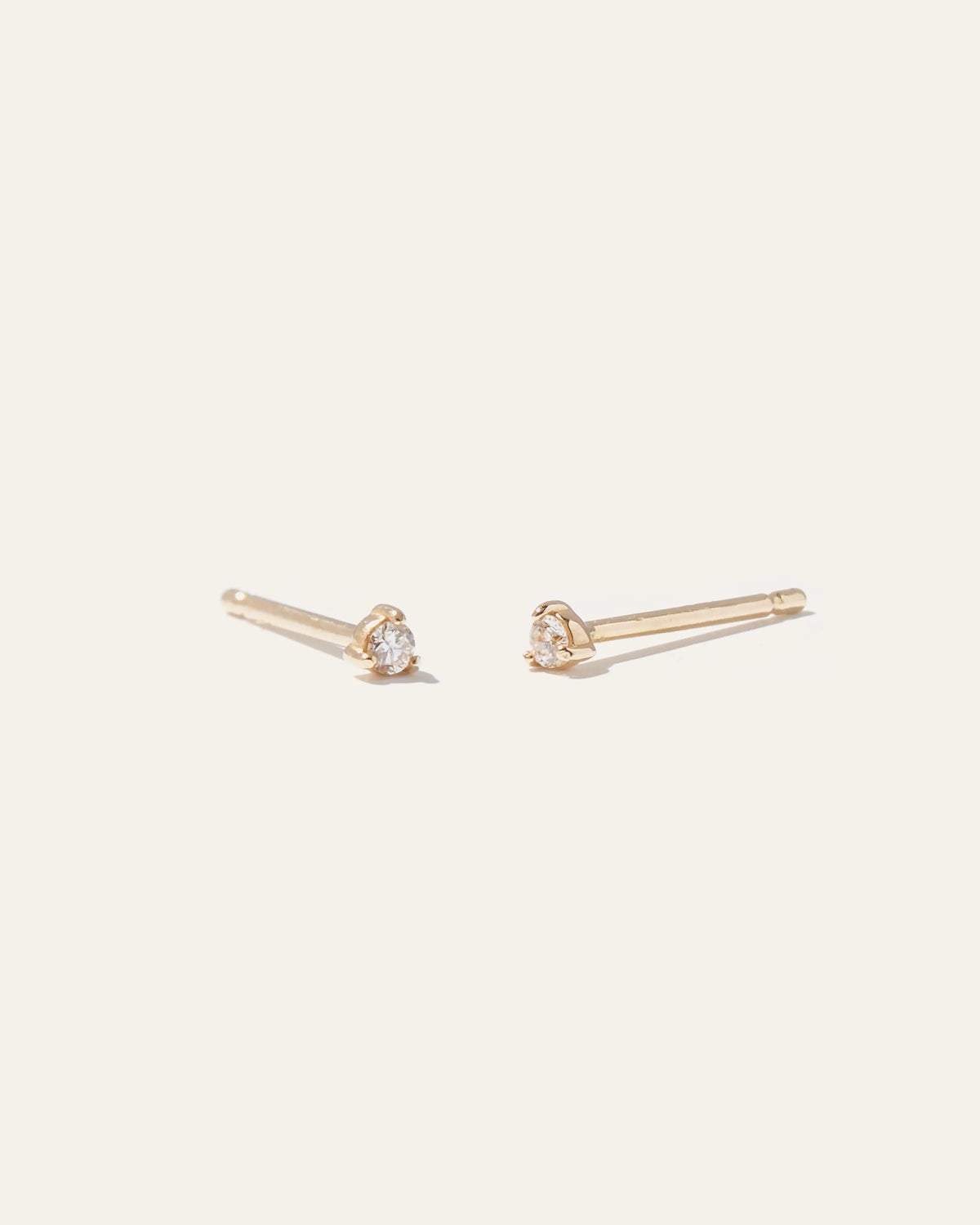 14K Gold Diamond Tiny Studs - One Size / Yellow Gold Main image