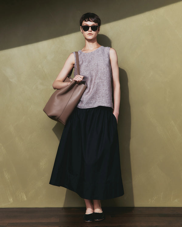 100% European Linen Tank - XS / Black