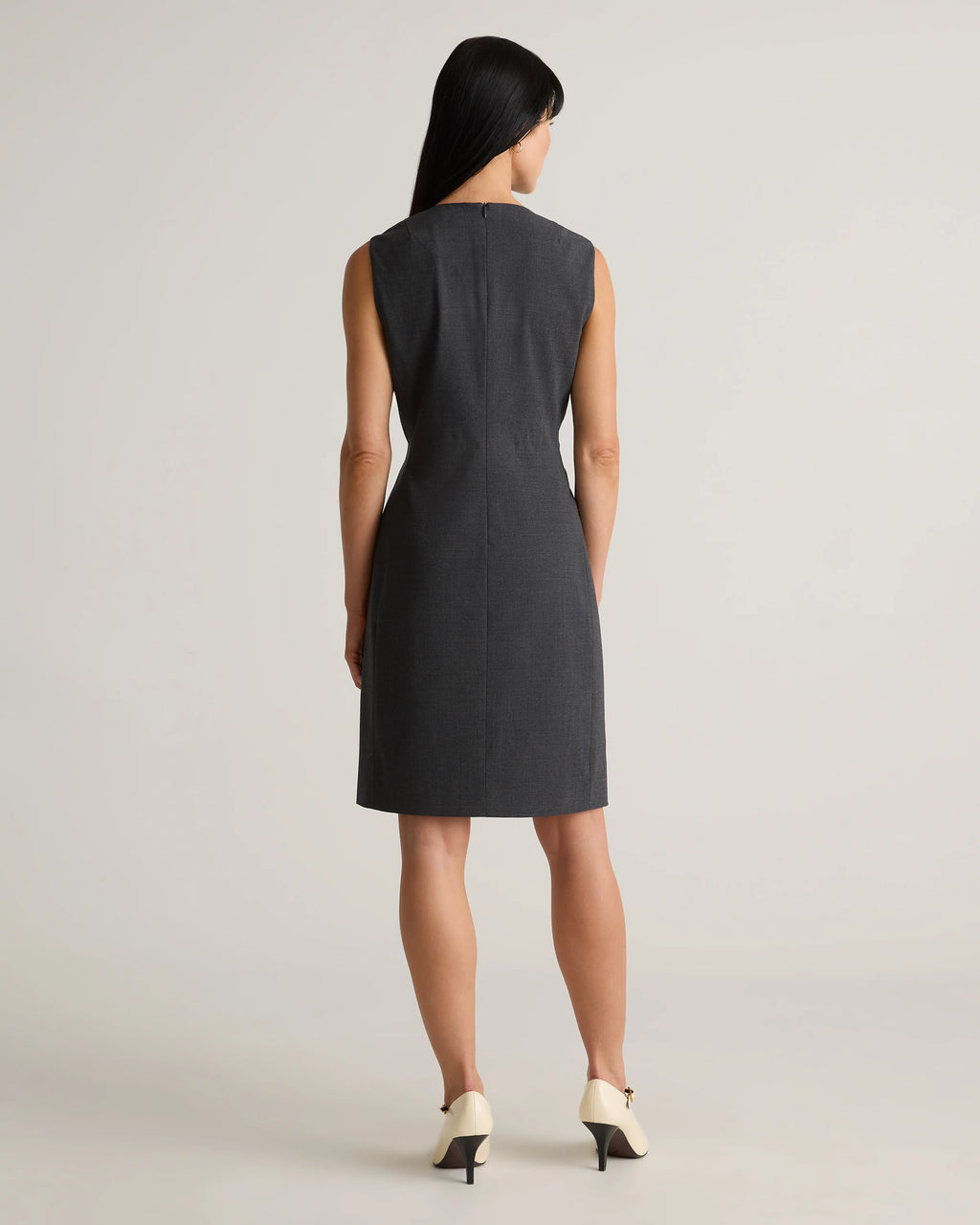Italian Wool Sleeveless Dress - 0 / Grey Melange