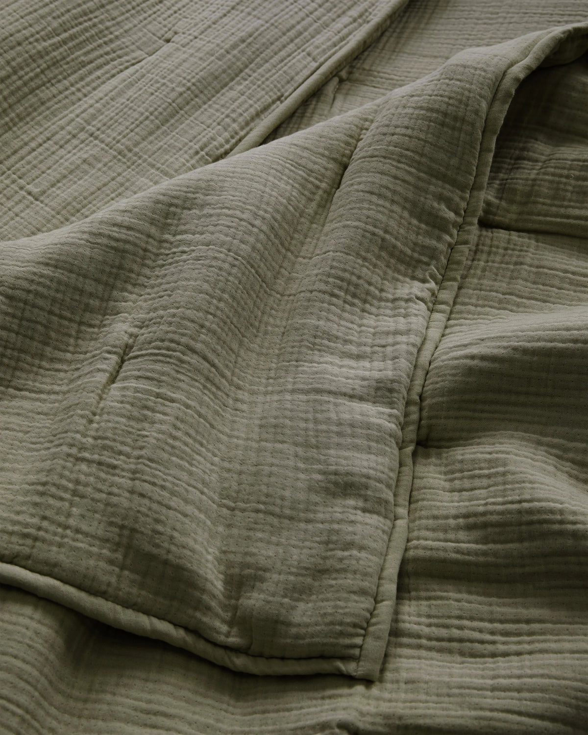 Organic Cotton Gauze Dream Quilt Set - Twin / Dried Sage