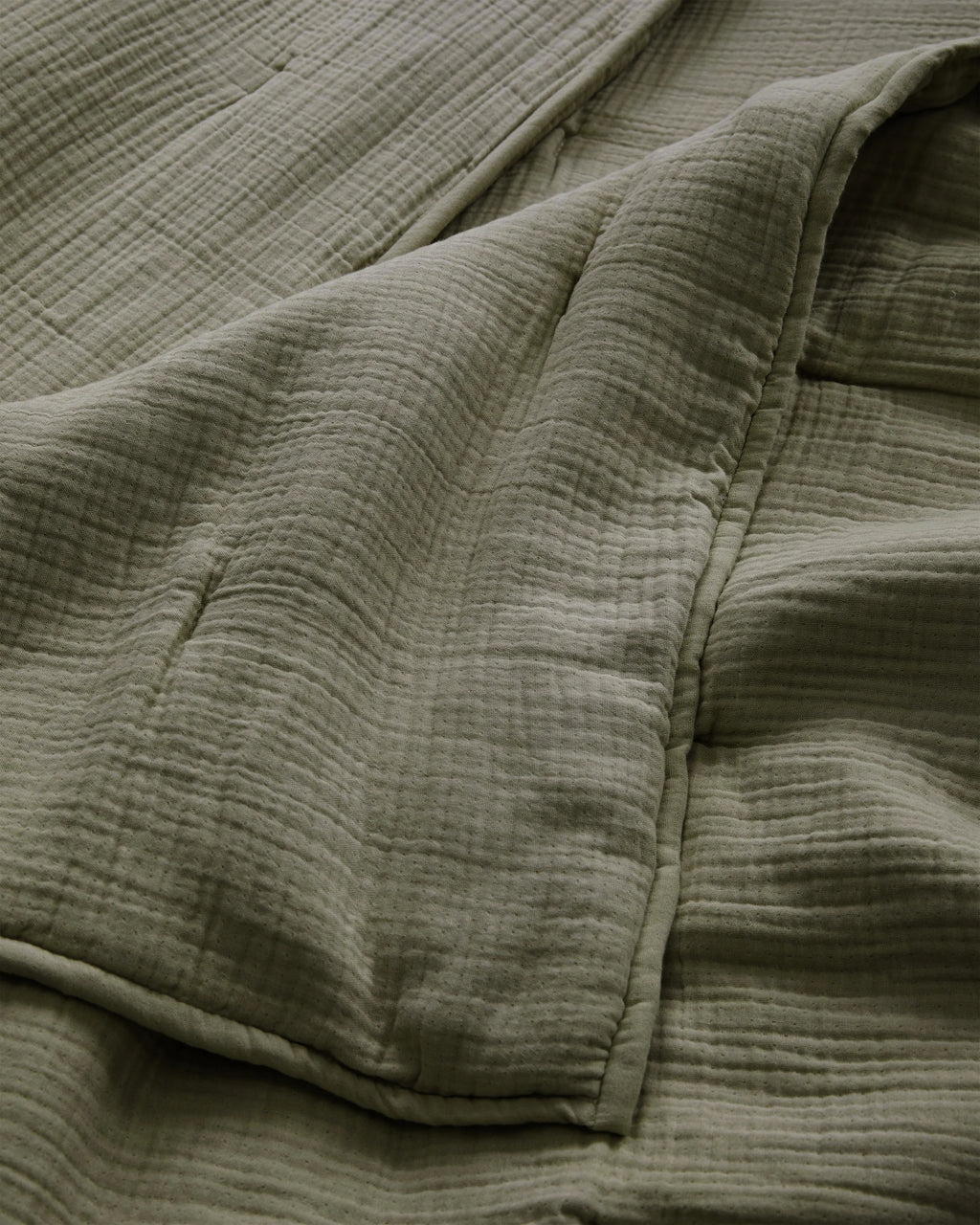 Organic Cotton Gauze Dream Quilt - Twin / Dried Sage
