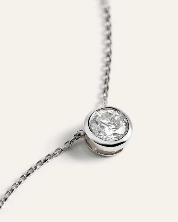 14K Gold Lab Grown Diamond Bezel Necklace - One Size / Yellow Gold