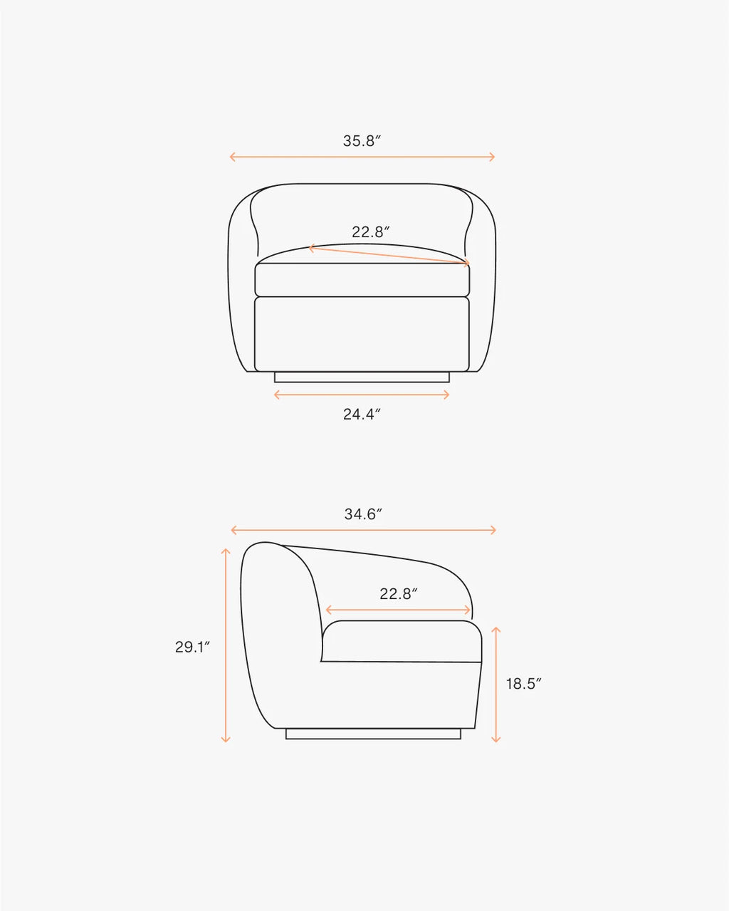 Performance Velvet Swivel Chair - One Size / Performance Velvet Taupe