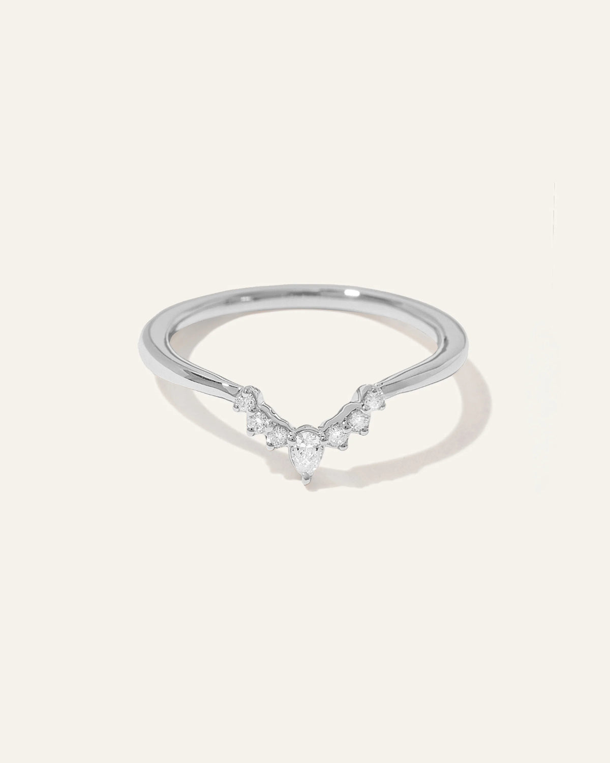 14K Gold Lab Grown Diamond Pointed Tiara Band - 4 / Yellow Gold