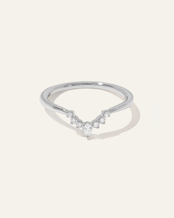 14K Gold Lab Grown Diamond Pointed Tiara Band - 4 / Yellow Gold
