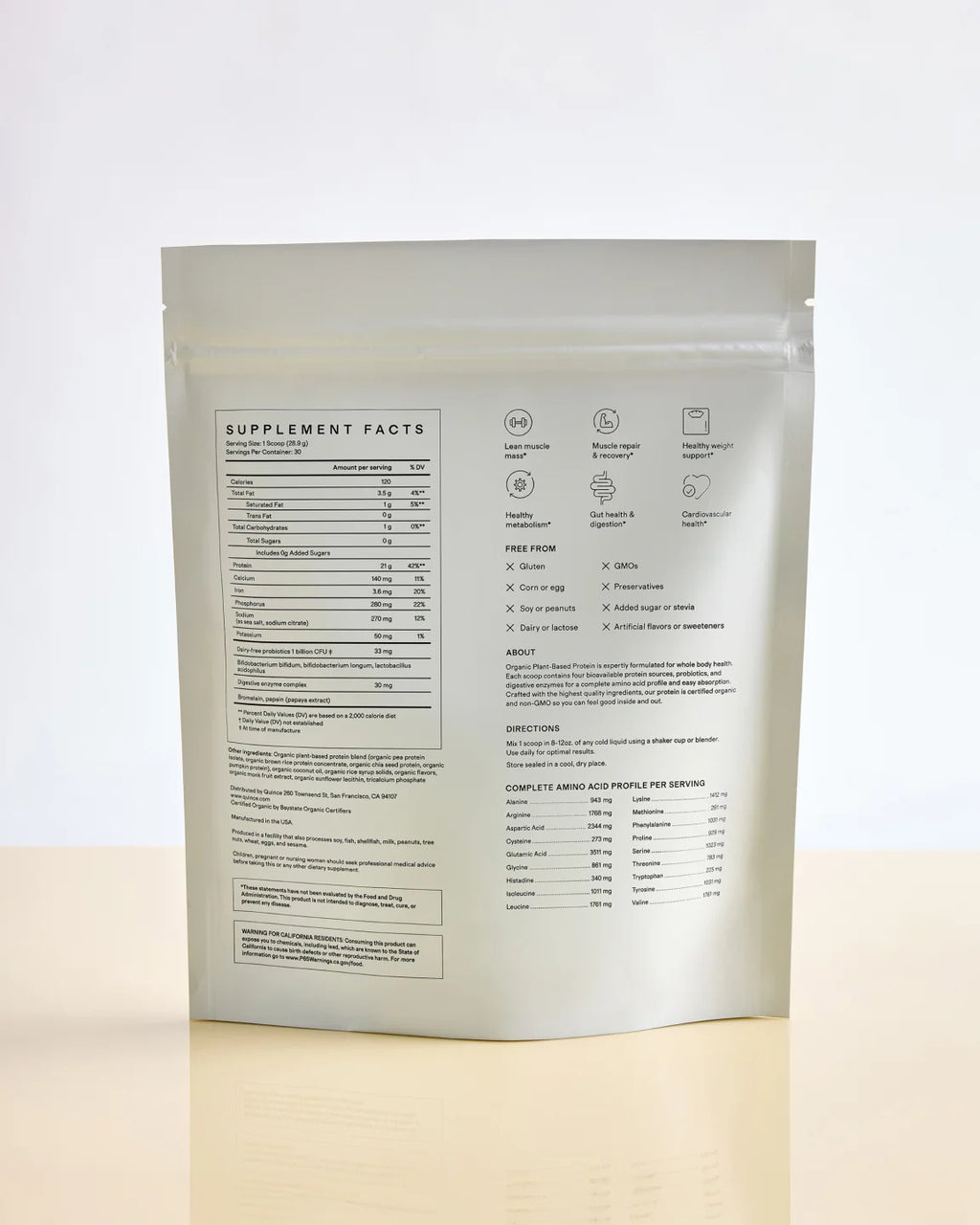 Certified Organic Plant Protein - One Size / Vanilla Bean