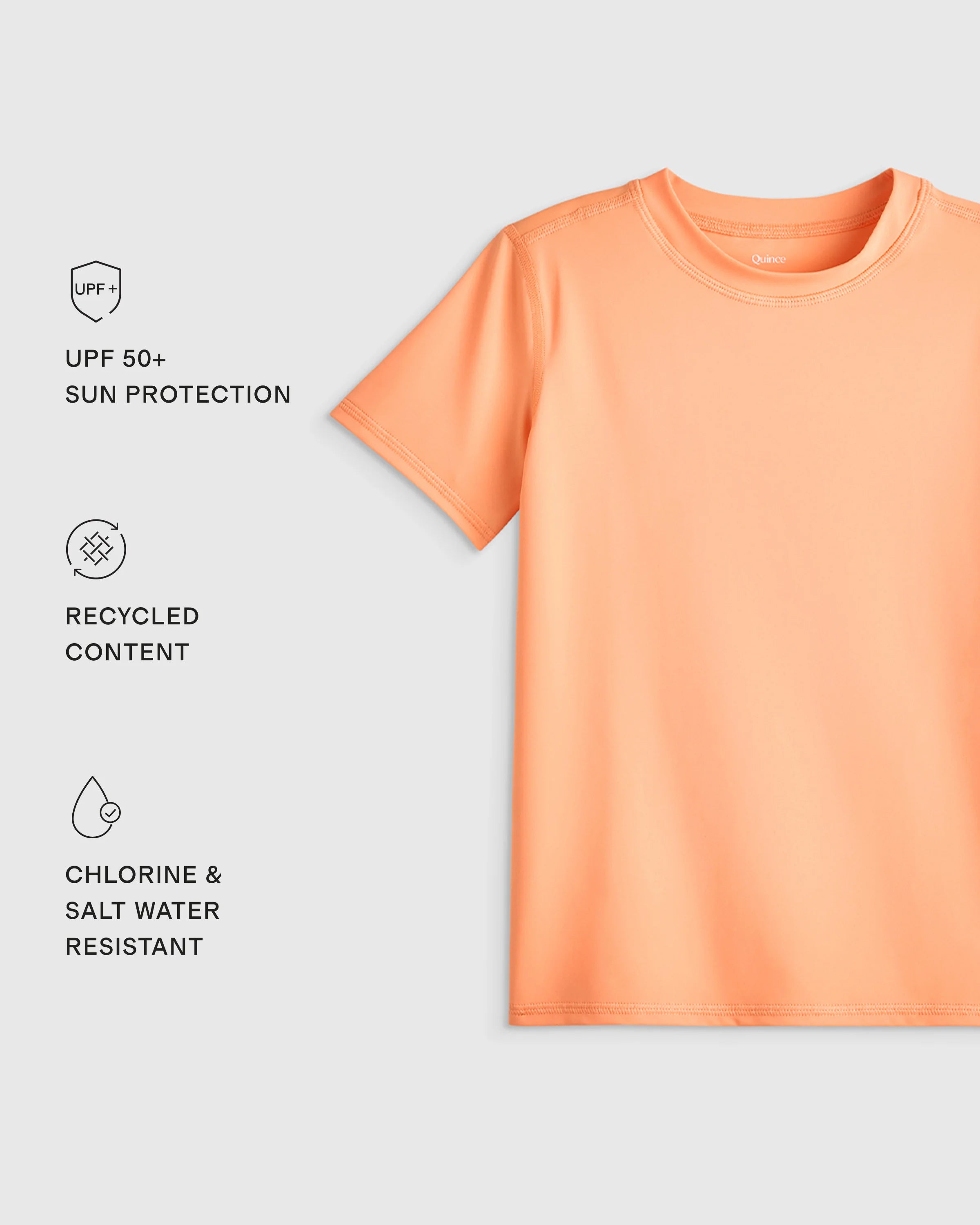 Short Sleeve Rash Guard Top - 2T / Coral Orange Secondary image