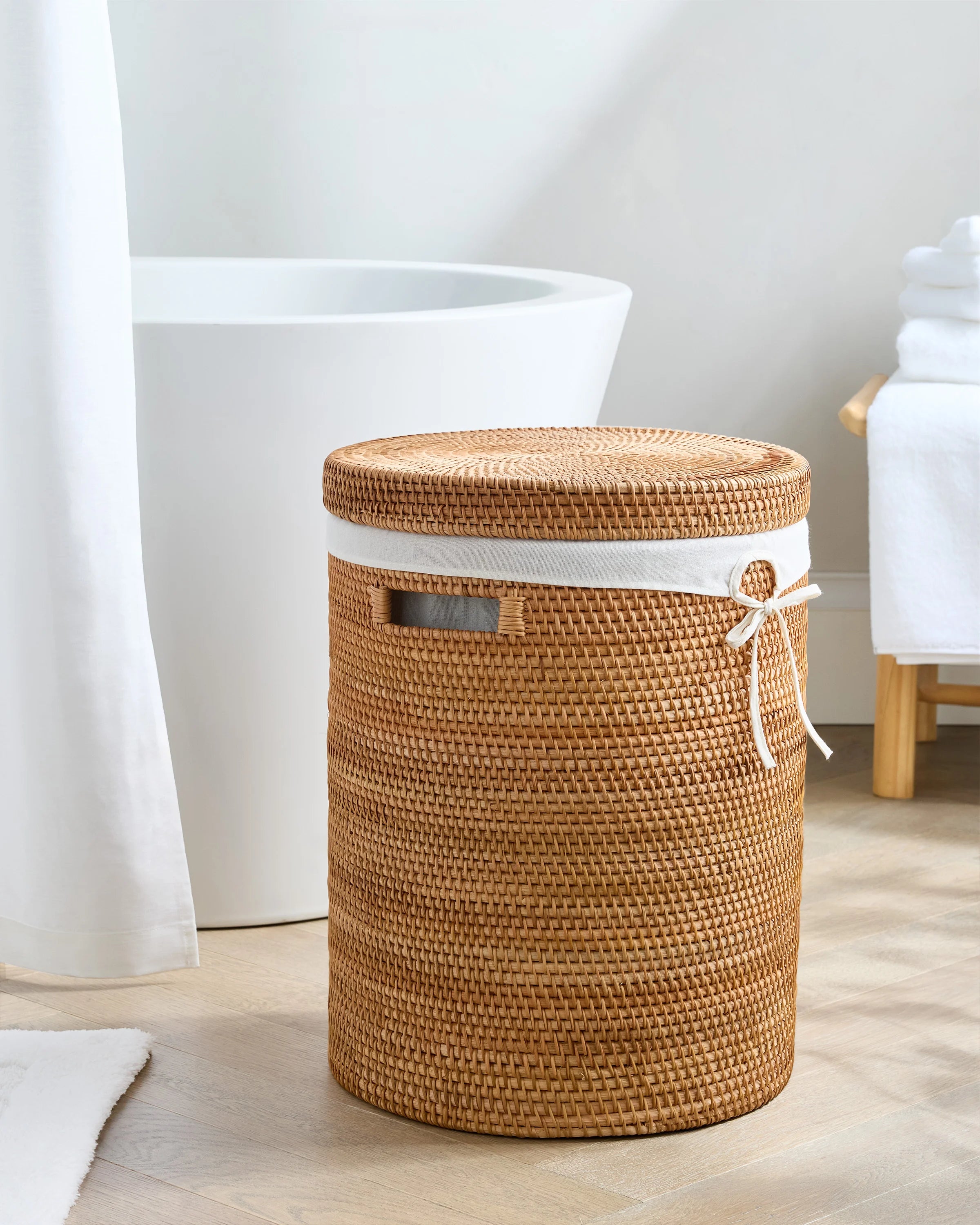 Handwoven Rattan Hamper - One Size / Natural Secondary image