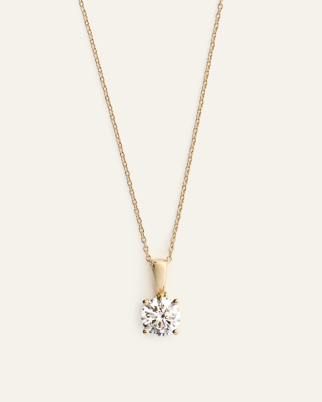 14k Gold Lab Grown Diamond Solitaire Pendant - 1ct - One Size / Yellow Gold