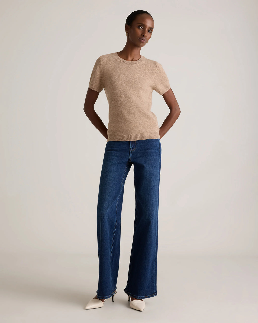 Mongolian Cashmere Tee - XS / Pale Custard Yellow