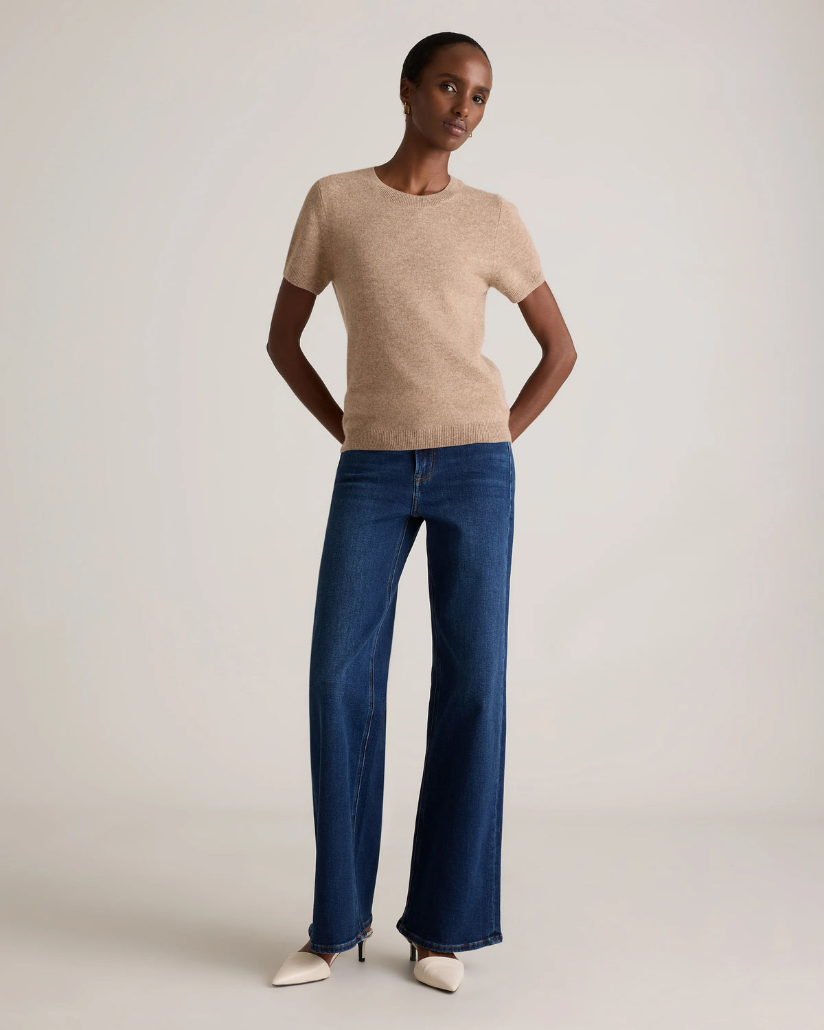 Mongolian Cashmere Tee - XS / Pale Custard Yellow
