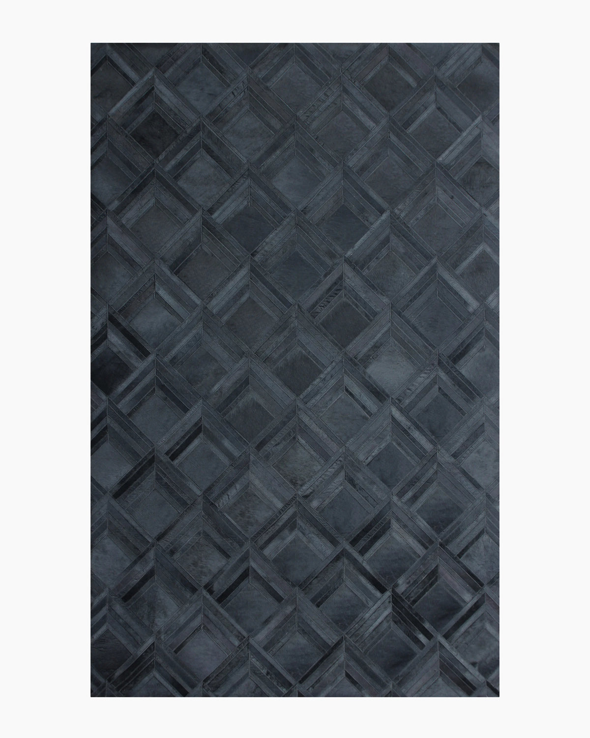 Blocks Hair on Hide Rug - 5' x 8' / Black Main image