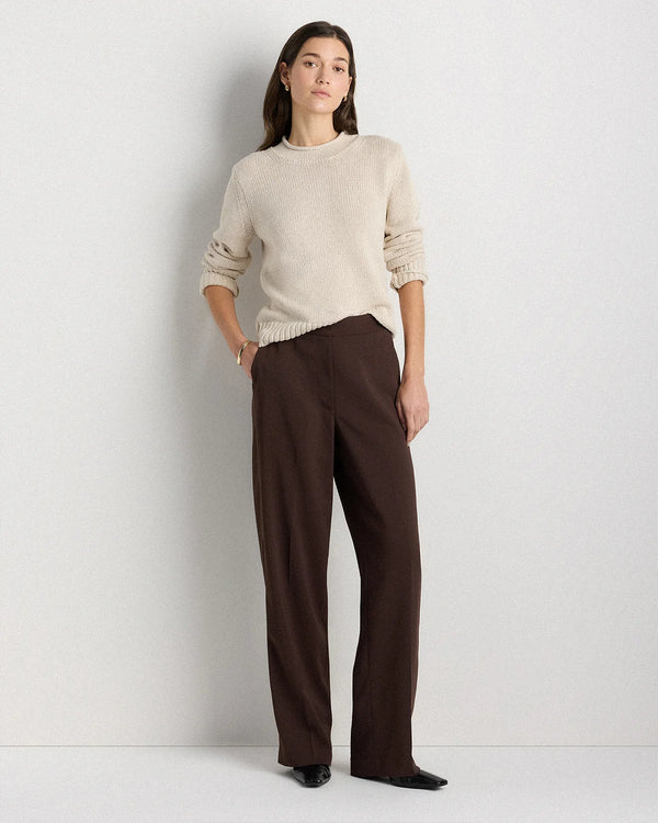 100% Organic Cotton Roll Neck Sweater - XS / Cornflower Mini Stripe