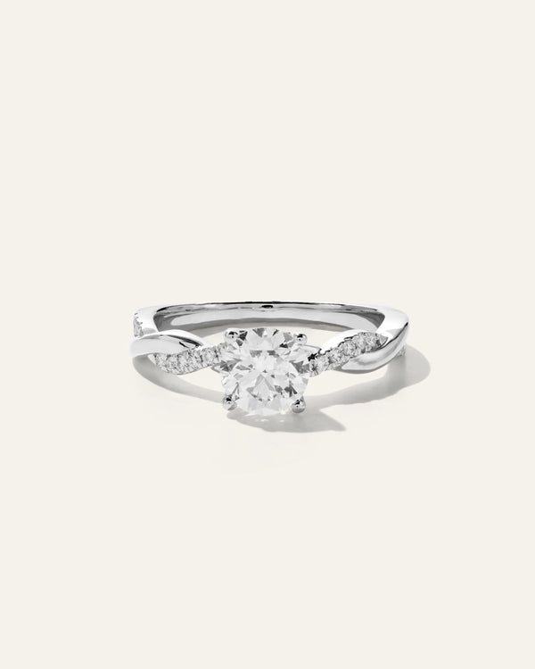 Lab Grown Diamond Round Twisted Engagement Ring - 1ct - 4 / Yellow Gold