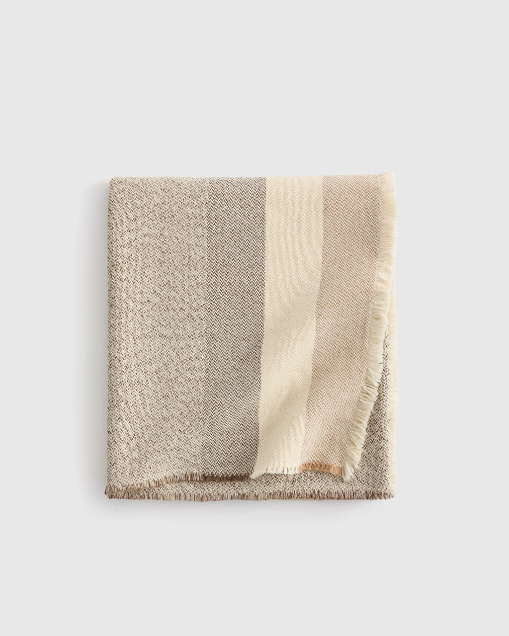 Wool Alpaca Stripe Throw - 50x70 / Latte