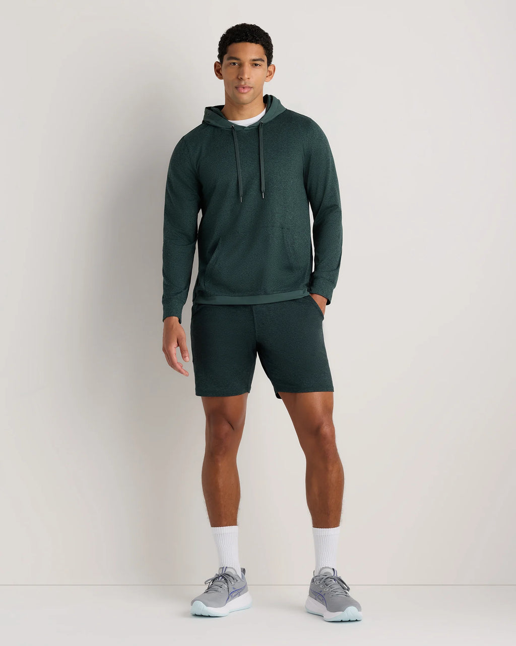 Flowknit Performance Hybrid Pullover Hoodie - S / Heather Green