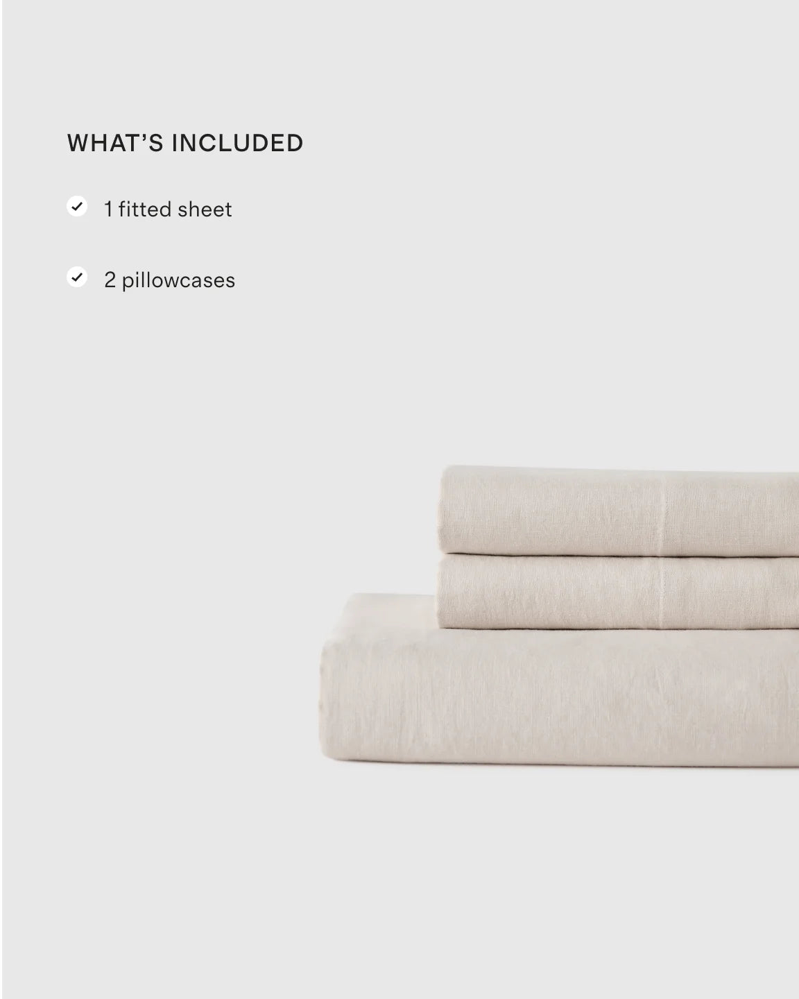 European Linen Gingham Fitted Sheet Set - Twin / Blue Fog Secondary image