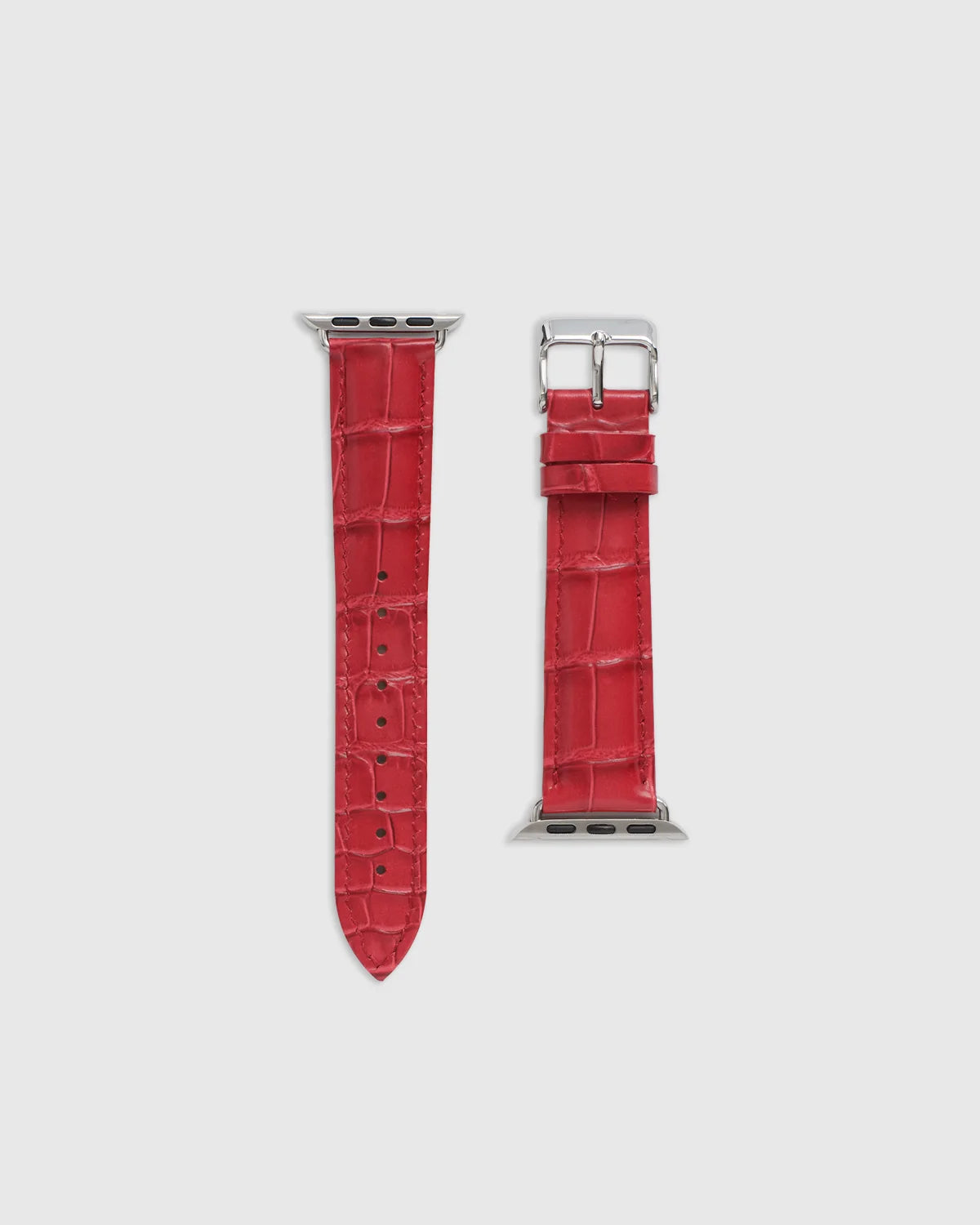 Croc-Embossed Leather Apple Watch Band - 38mm - 42mm / Red Main image