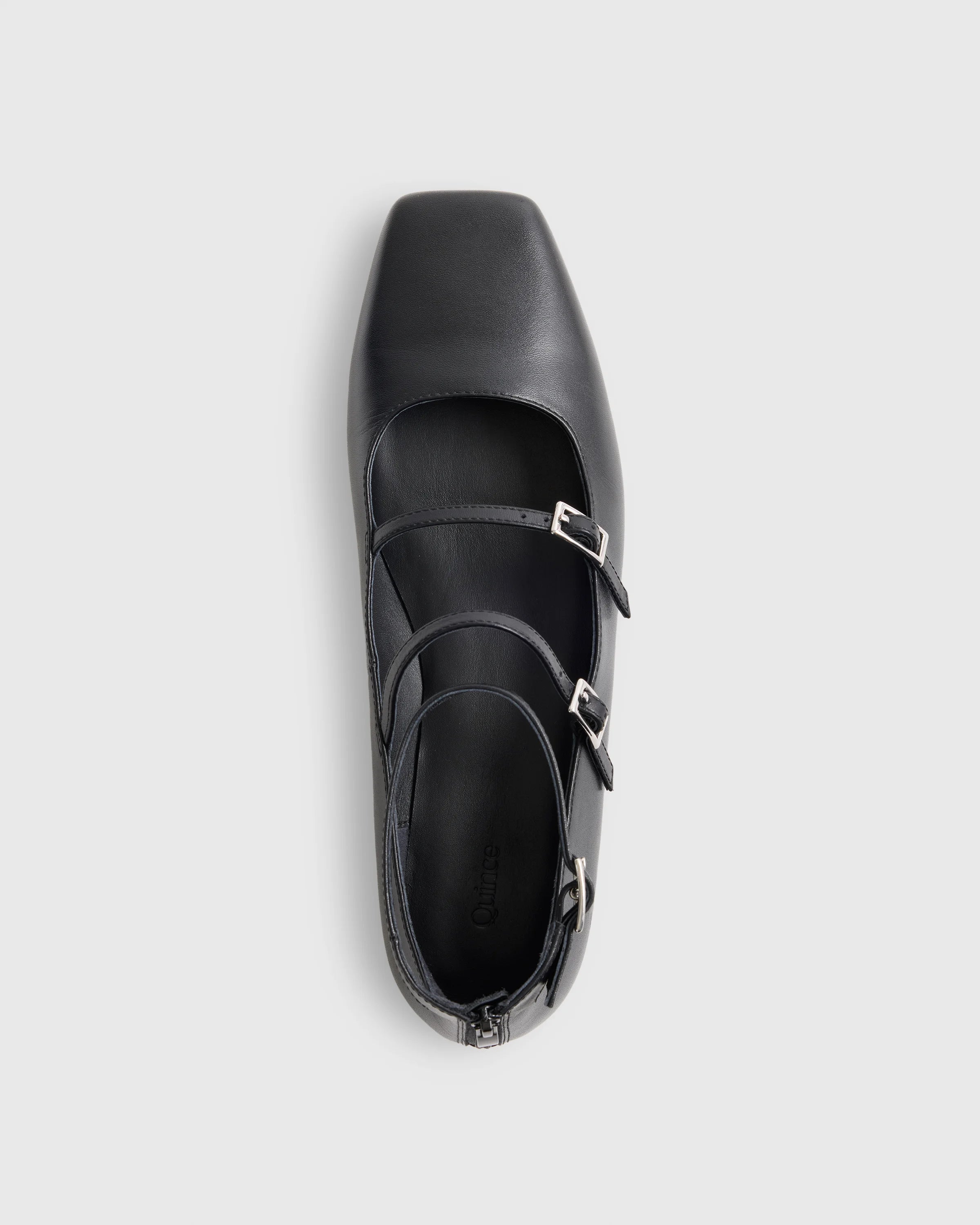 Italian Leather Strappy Ballet Flat - 5 / Black Secondary image