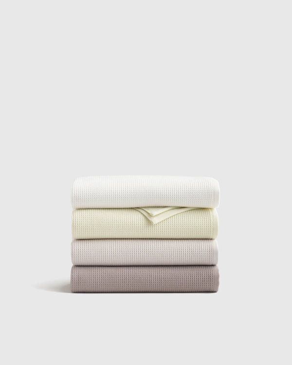 Turkish Waffle Terry Bath Towel Bundle - One Size / White