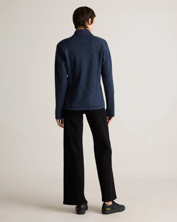 Sweater-Knit Fleece Full-Zip Jacket - XS / Heather Mineral Green