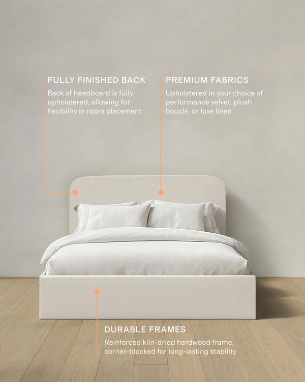 Curved Bed in Performance Linen - Full / Ivory