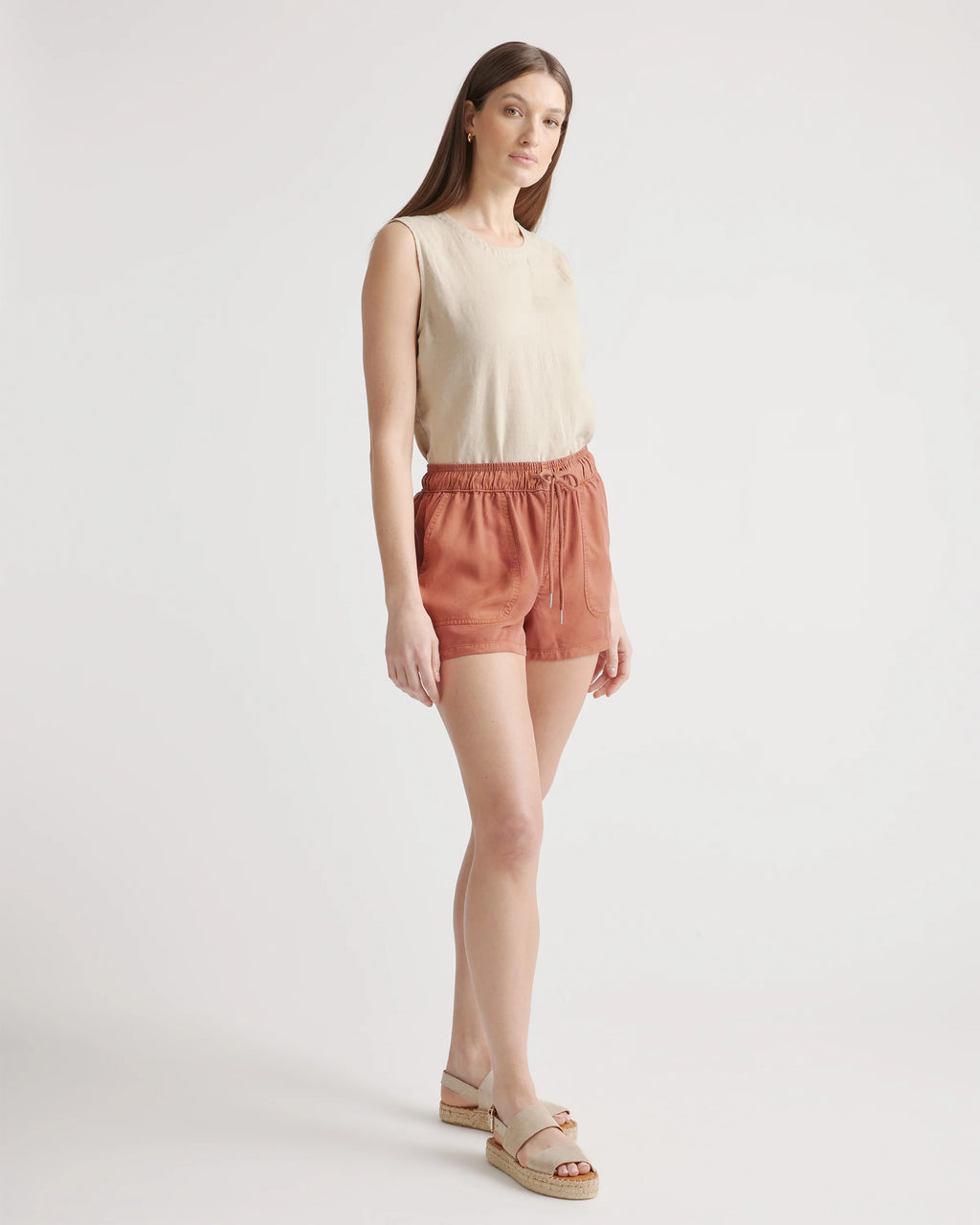 Vintage Wash Tencel Utility Shorts - XS / Moonstone Blue
