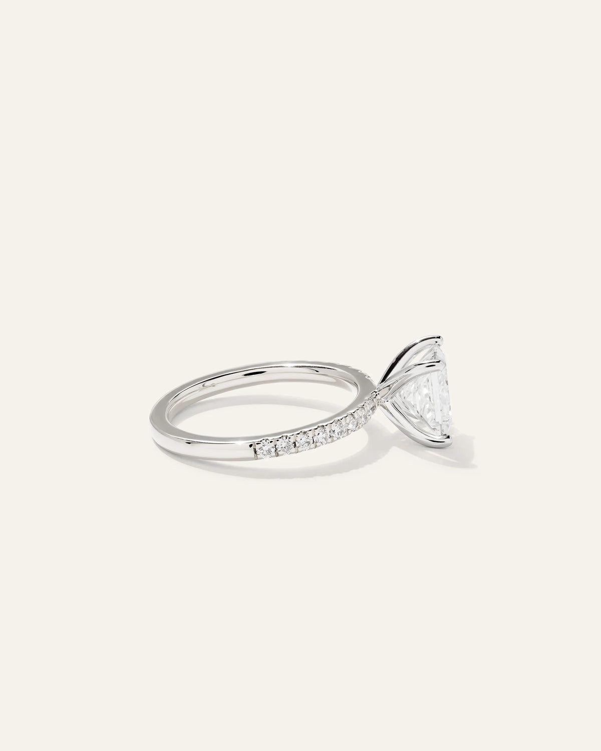 Lab Grown Diamond Princess Petite Pave Engagement Ring - 2ct - 4 / Yellow Gold