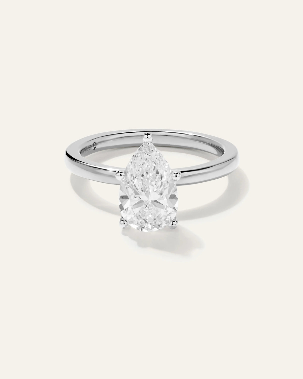 Lab Grown Diamond Pear Comfort Fit Engagement Ring - 2ct - 4 / Yellow Gold