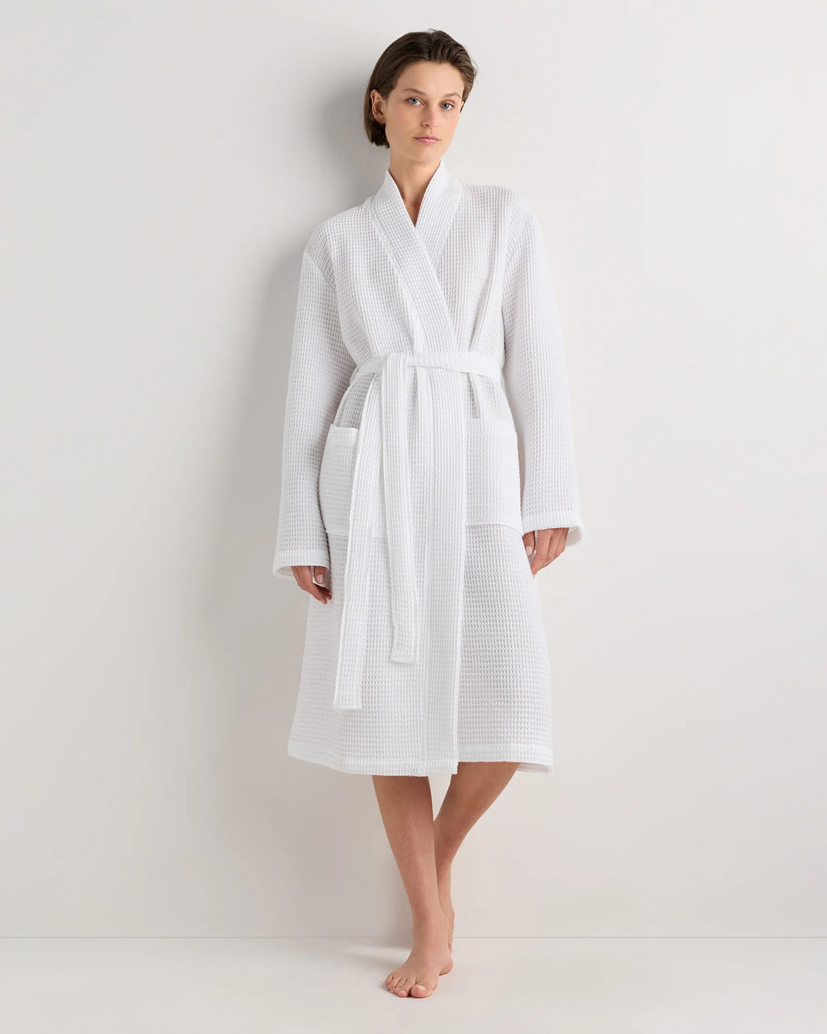 Organic Turkish Waffle Robe - XS / White Main image