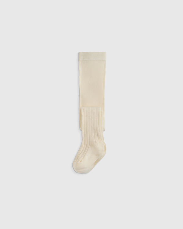 Organic Cotton Rib Tights (2-pack) - 0-6M / Ivory