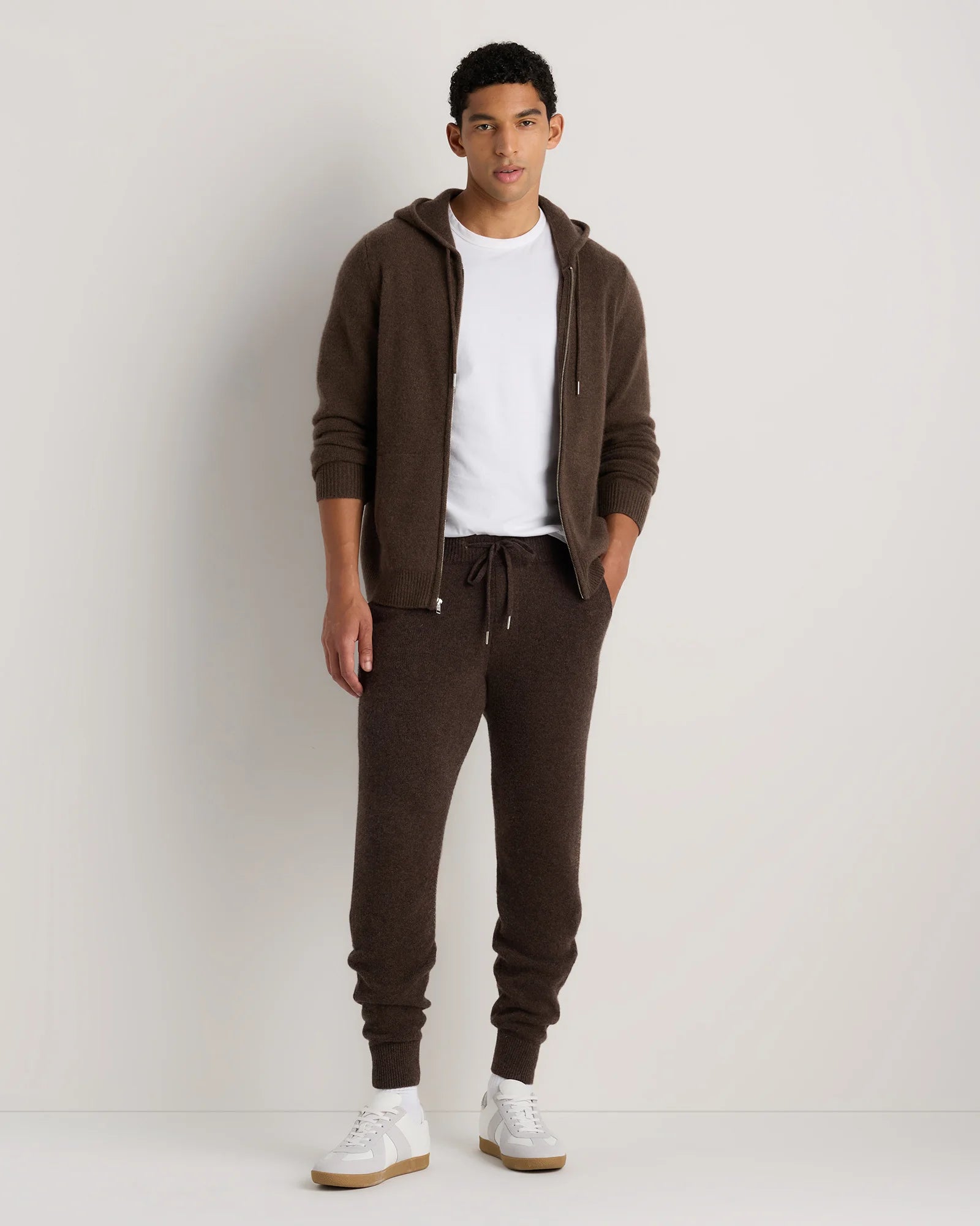 Mongolian Cashmere Jogger - S / Heather Truffle Brown Secondary image