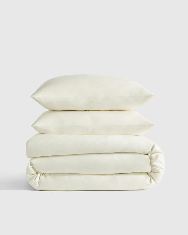 Organic Crisp Percale Duvet Cover Set - Twin / Espresso