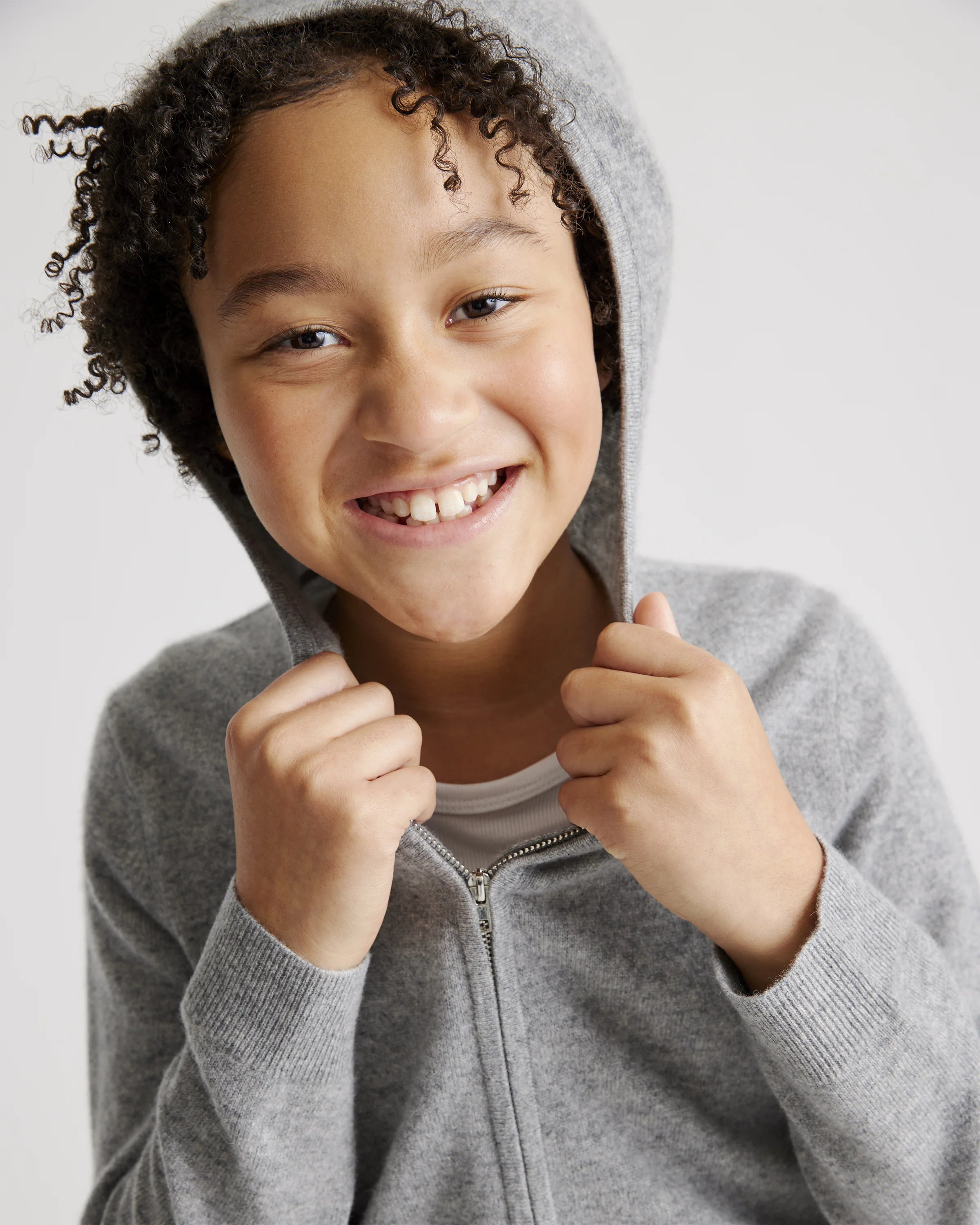 Washable Cashmere Full Zip Hoodie - 6 / Heather Grey Secondary image