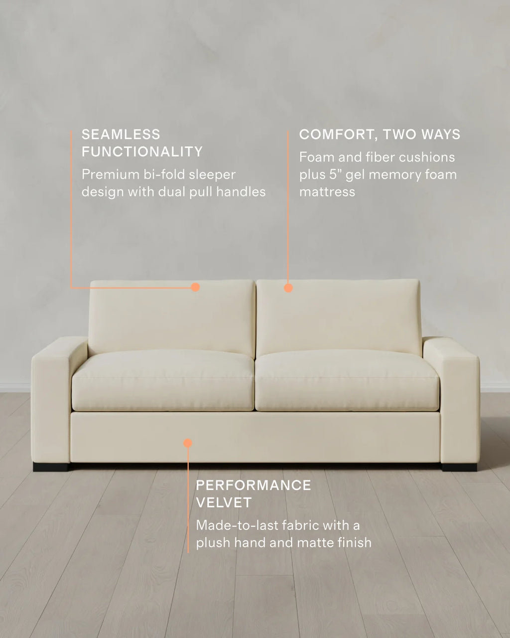 Stillman Sleeper Sofa in Performance Velvet - Queen / Java