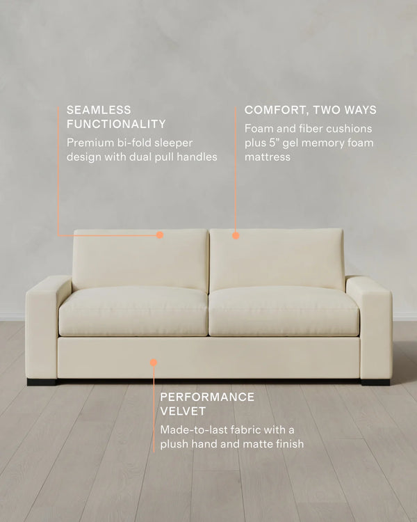 Stillman Sleeper Sofa in Performance Velvet - Queen / Java