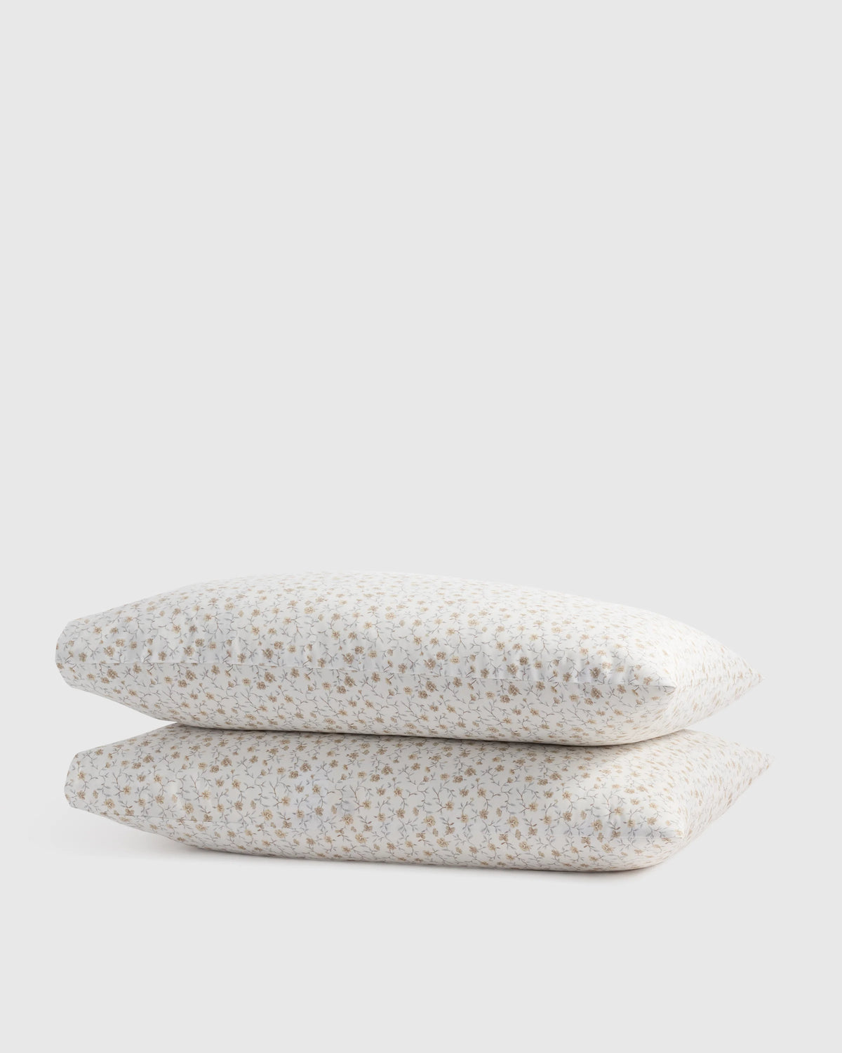 Organic Crisp Percale Floral Pillowcase Set - Standard / Toffee Florette Main image