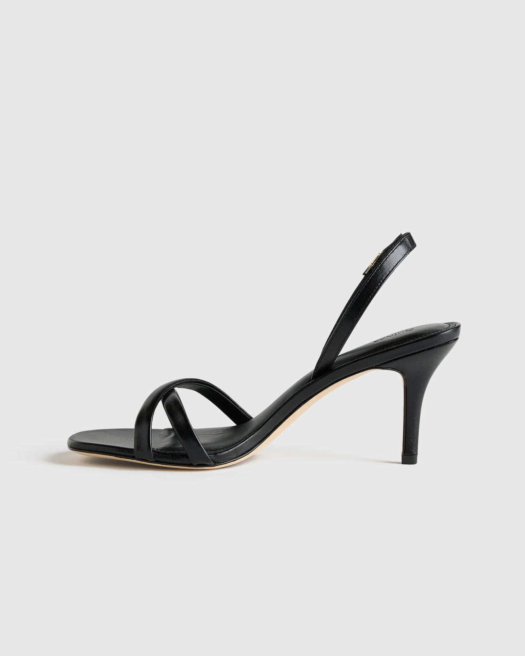 Italian Leather 75mm Slingback Heeled Sandal - 5 / Black