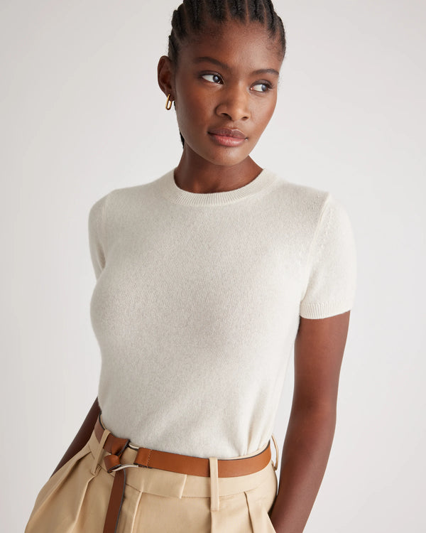 Mongolian Cashmere Tee - XS / Pale Custard Yellow