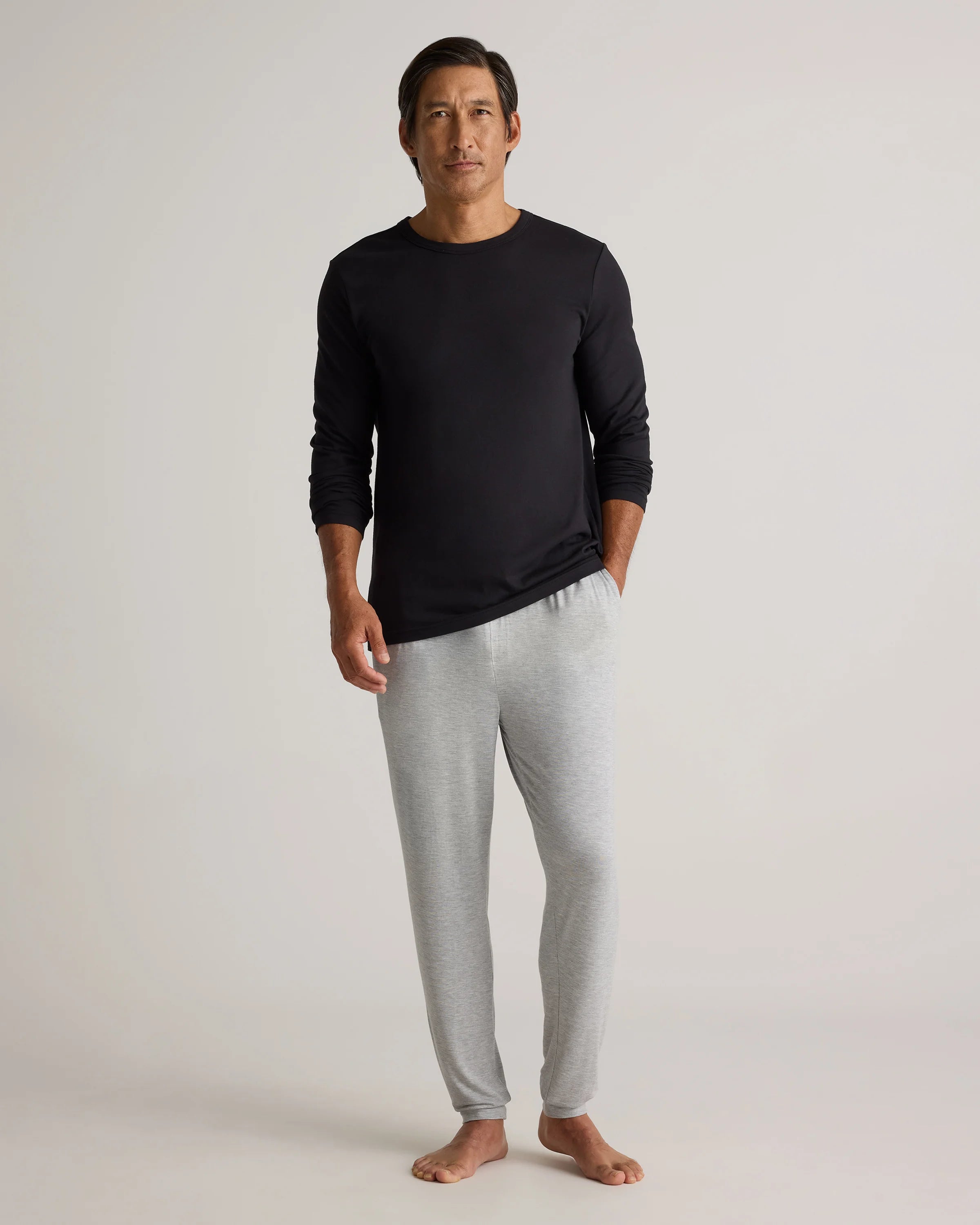 Bamboo Jersey Lounge Jogger - S / Heather Grey Secondary image