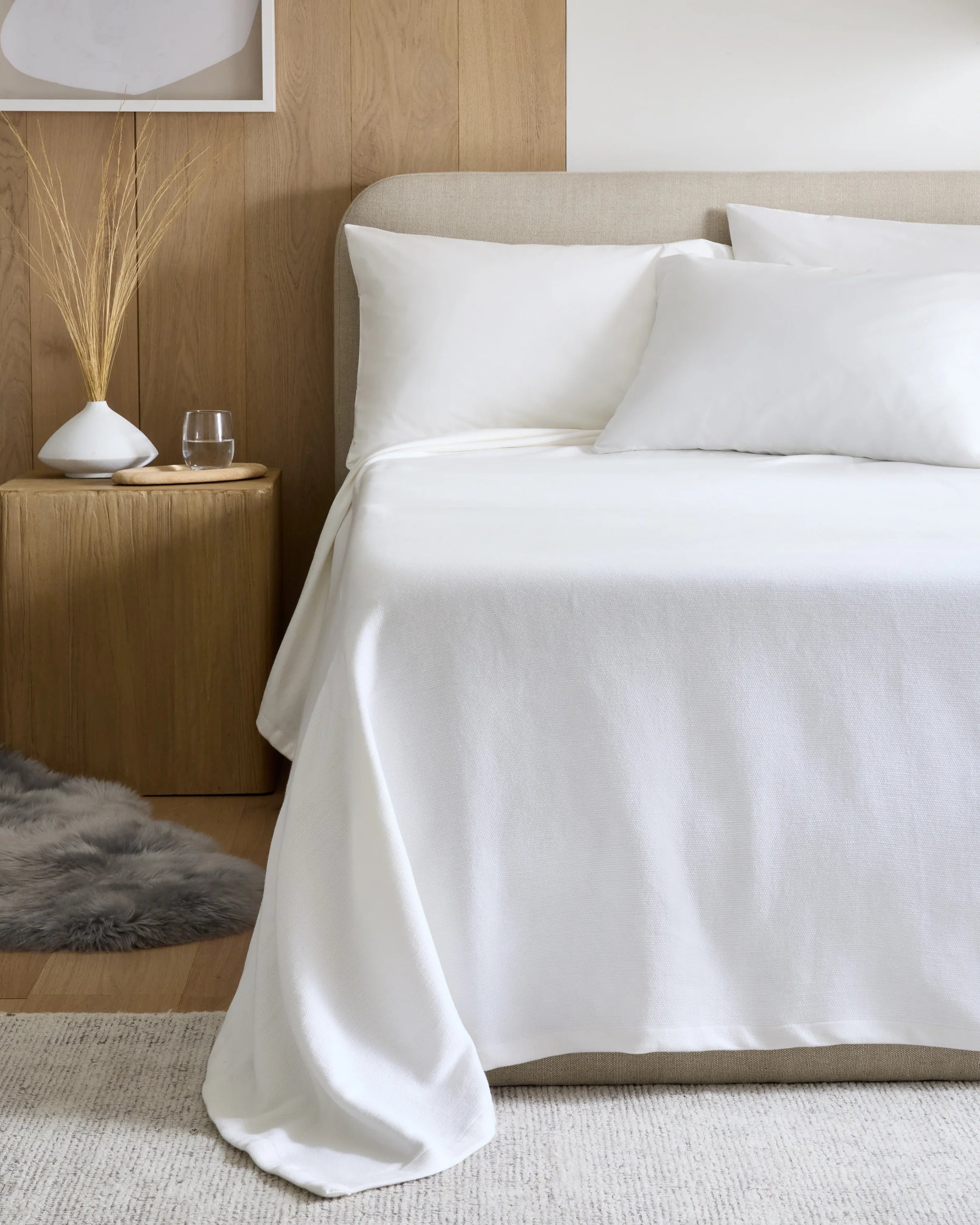 Luxury Organic Cotton Bed Blanket - Twin / White Secondary image