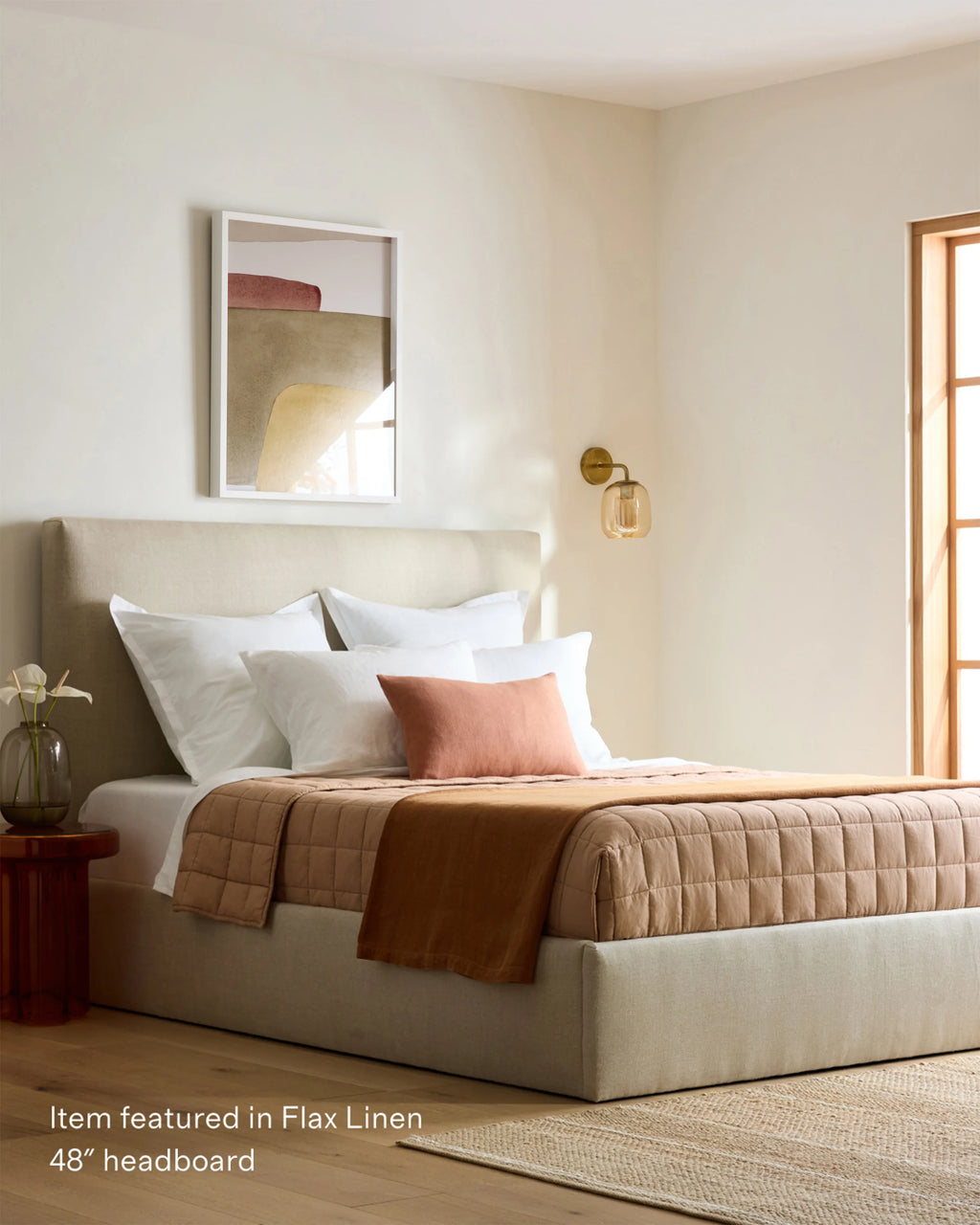 Square Bed in Performance Velvet - Full / Butterscotch