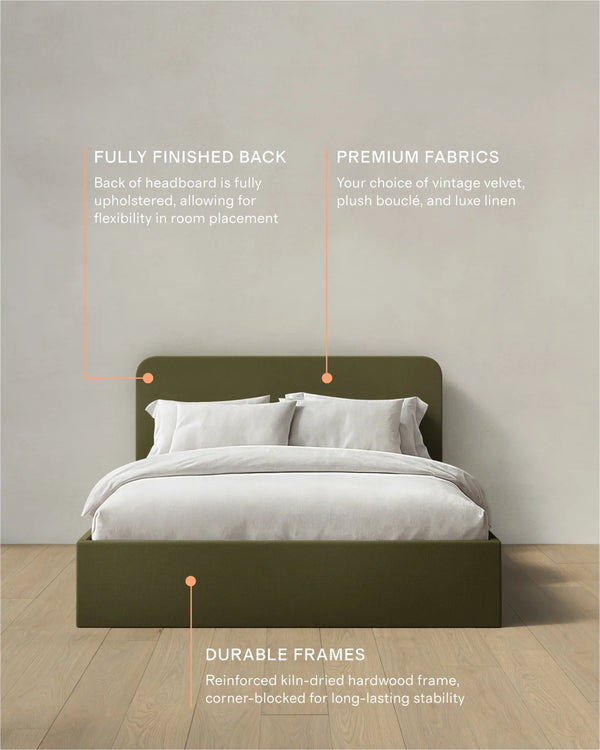 100% Linen Curved Bed - Full / Canvas