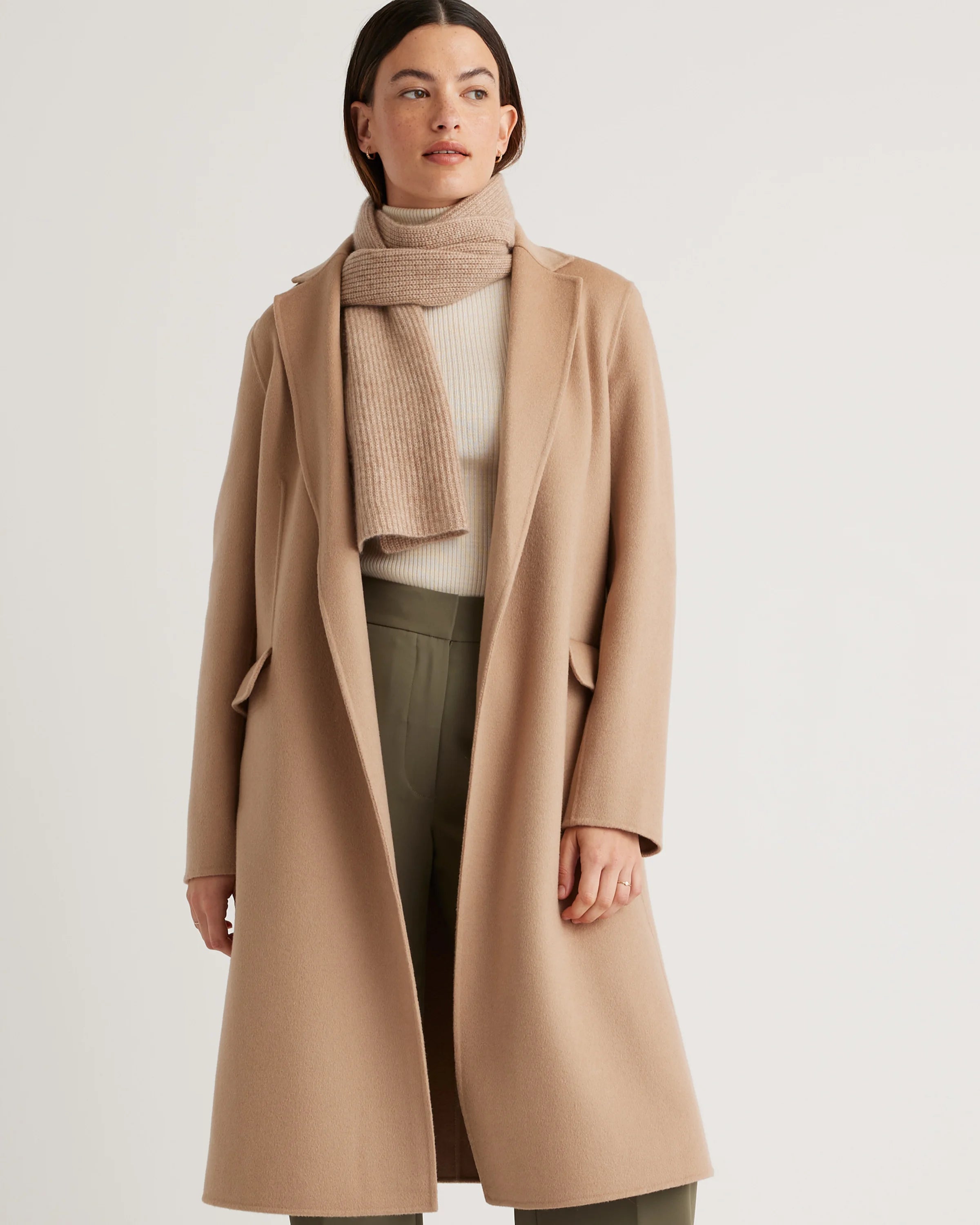 100% Mongolian Cashmere Double-Faced Wrap Coat - XS / Camel Secondary image