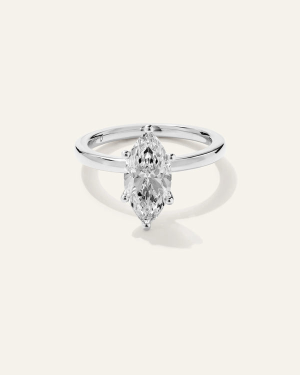 Lab Grown Diamond Marquise Comfort Fit Engagement Ring - 2ct - 4 / Yellow Gold