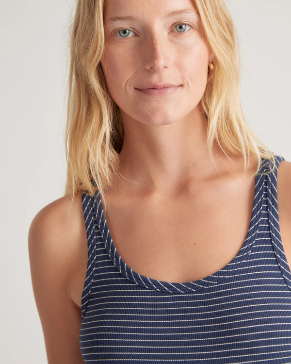 Bamboo Rib Maternity Scoop Neck Tank - XS / Deep Navy