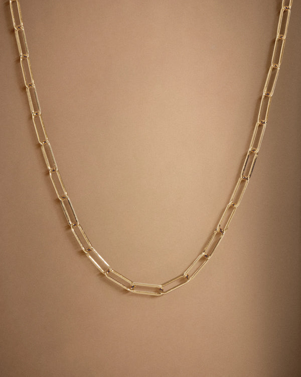 14K Gold Paperclip Chain Necklace - 2.7mm - 16" / Yellow Gold