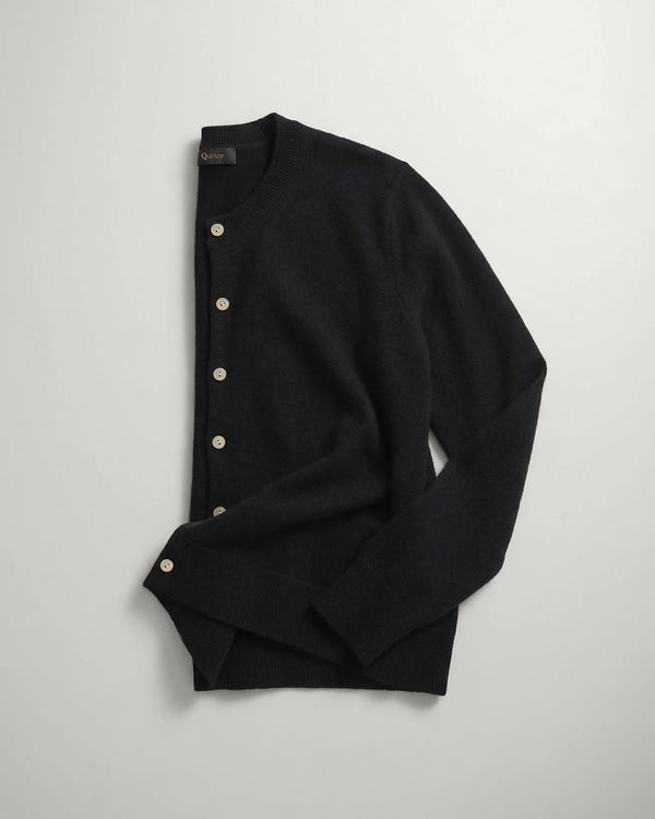 Mongolian Cashmere Cardigan Sweater - XS / Black